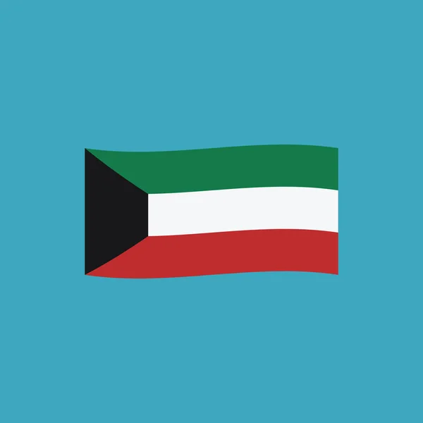 Ícone Bandeira Kuwait Design Plano Dia Independência Conceito Feriado Nacional — Vetor de Stock