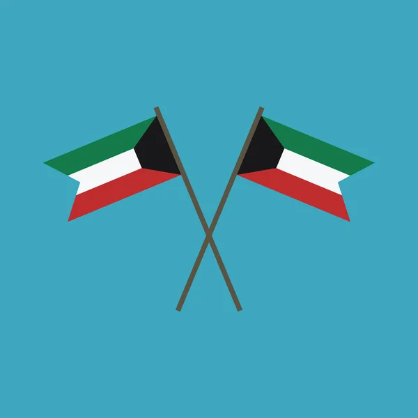 Kuwait Flaggikonen Platt Design Självständighetsdagen Eller National Dag Semester Konceptet — Stock vektor
