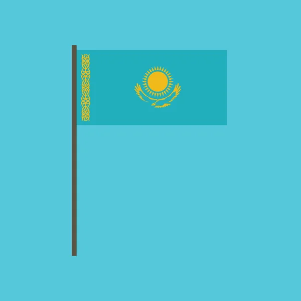 Ikon Bendera Kazakhstan Dalam Desain Datar Hari Kemerdekaan Atau Hari - Stok Vektor