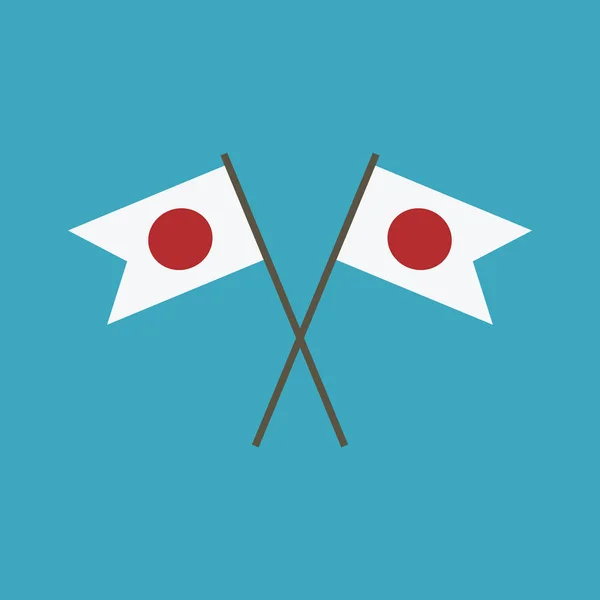 Japonya Bayrak Simgesi Düz Tasarım Bağımsızlık Günü Ulusal Gün Tatil — Stok Vektör