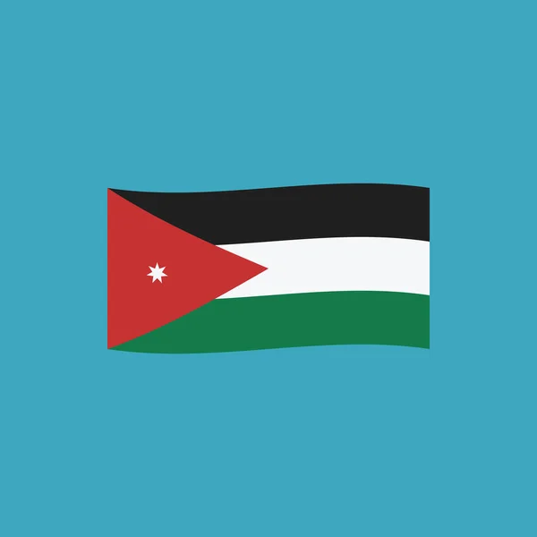 Ícone Bandeira Jordânia Design Plano Dia Independência Conceito Feriado Nacional — Vetor de Stock
