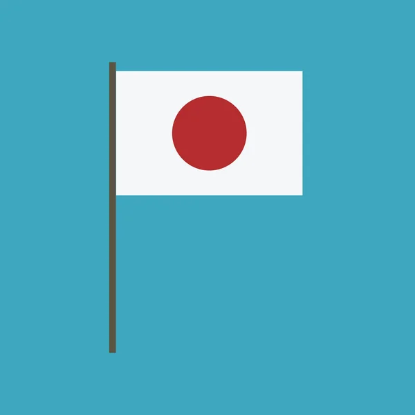 Ícone Bandeira Japão Design Plano Dia Independência Conceito Feriado Nacional — Vetor de Stock