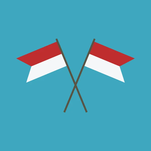 Indonesië Vlagpictogram Platte Ontwerp Independence Day Nationale Dag Concept Vakantie — Stockvector