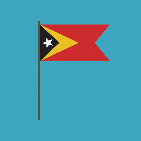 Východní Timor Ikona Příznaku Plochý Design Den Nezávislosti Nebo Národní — Stockový vektor