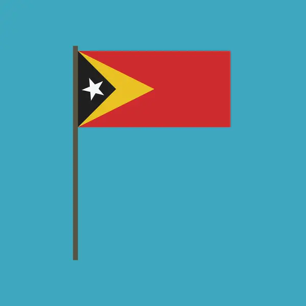 East Timor Flag Ikone Flachem Design Unabhängigkeitstag Oder Nationalfeiertag Konzept — Stockvektor