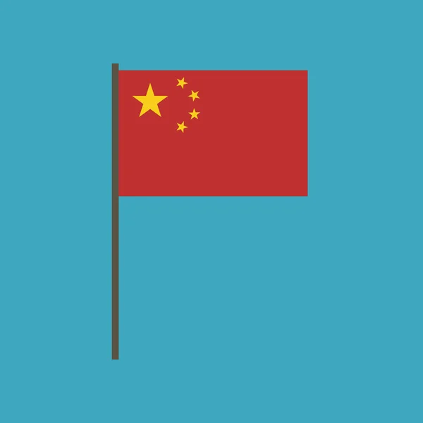 Icono Bandera China Diseño Plano Día Independencia Concepto Día Fiesta — Archivo Imágenes Vectoriales