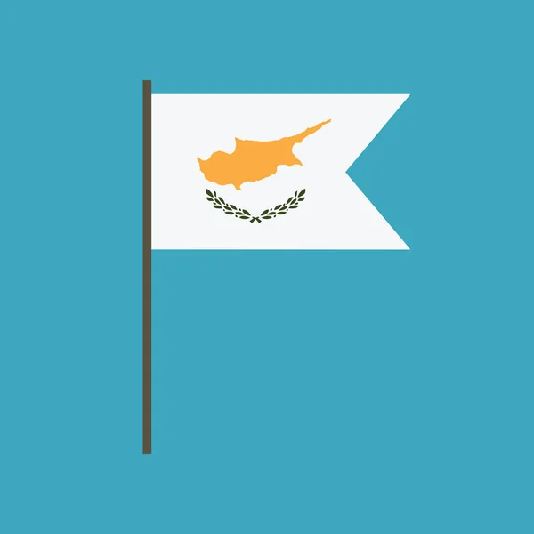 Cyprus Vlagpictogram Platte Ontwerp Independence Day Nationale Dag Concept Vakantie — Stockvector