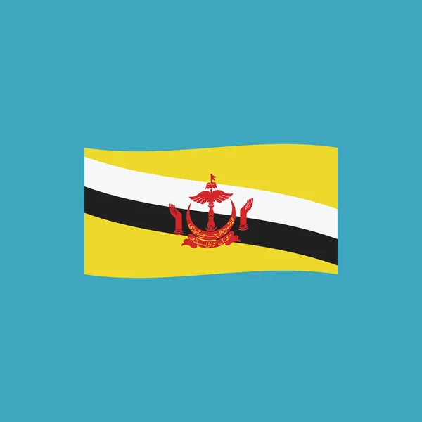 Brunei Flagge Ikone Flachem Design Unabhängigkeitstag Oder Nationalfeiertag Konzept — Stockvektor