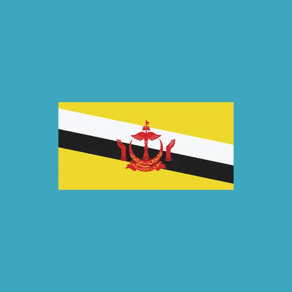 Brunei Flagge Ikone Flachem Design Unabhängigkeitstag Oder Nationalfeiertag Konzept — Stockvektor
