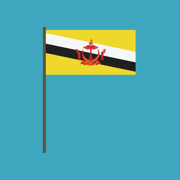 Icono Bandera Brunei Diseño Plano Día Independencia Concepto Día Fiesta — Vector de stock