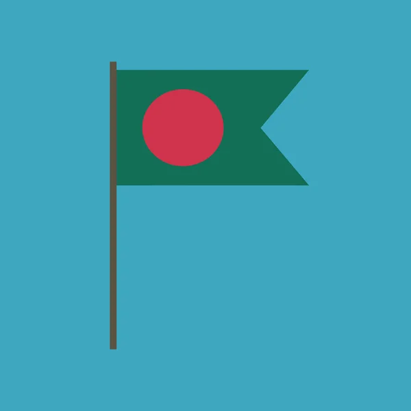 Bandera Bangladesh Icono Diseño Plano Día Independencia Concepto Día Fiesta — Vector de stock