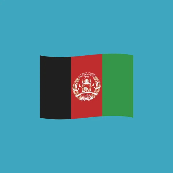 Icona Della Bandiera Afghana Design Piatto Giorno Indipendenza Concetto Festa — Vettoriale Stock
