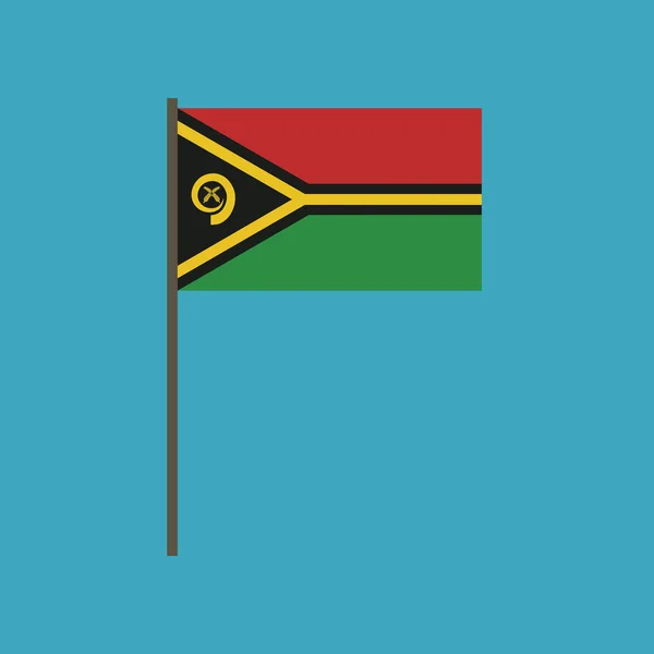 Ícone Bandeira Vanuatu Design Plano Dia Independência Conceito Feriado Nacional — Vetor de Stock