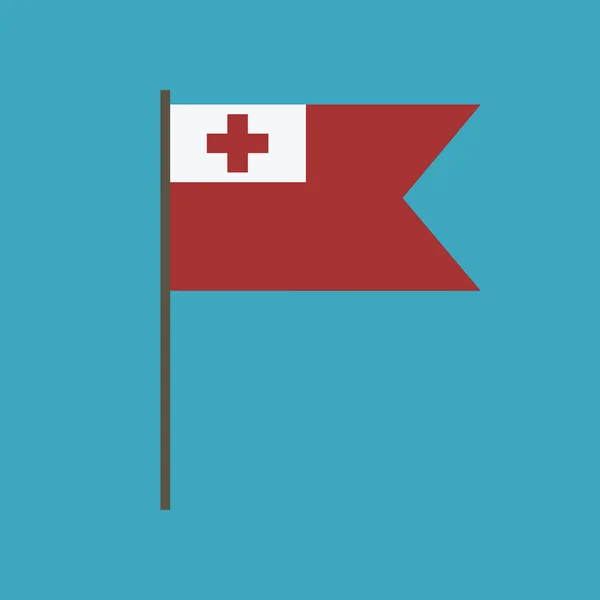 Tonga Bayrak Simgesi Düz Tasarım Bağımsızlık Günü Ulusal Gün Tatil — Stok Vektör