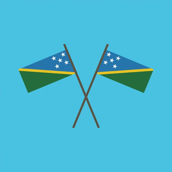 Das Flaggensymbol Von Solomon Islands Flachem Design Unabhängigkeitstag Oder Nationalfeiertag — Stockvektor