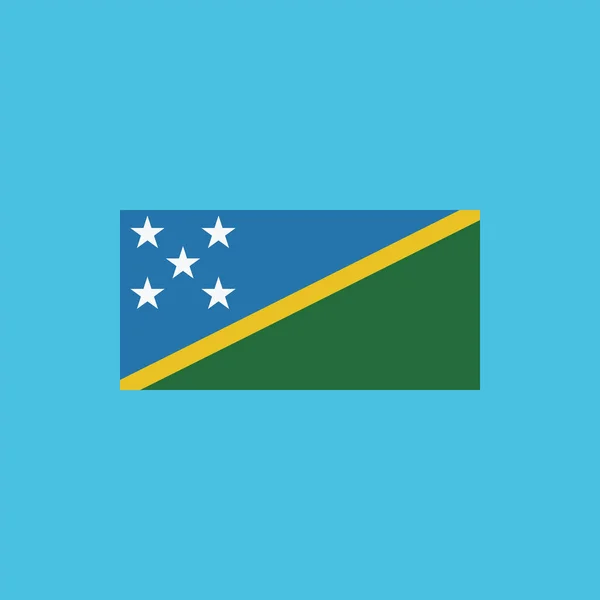 Flaga Wysp Salomona Ikona Płaska Dzień Niepodległości Lub Narodowy Dzień — Wektor stockowy