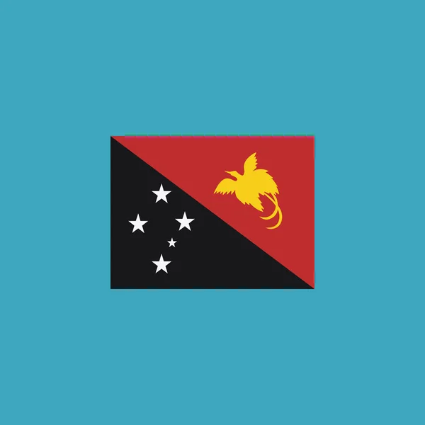 Papua New Guinea Flag Icon Flat Design Independence Day National — Stock Vector