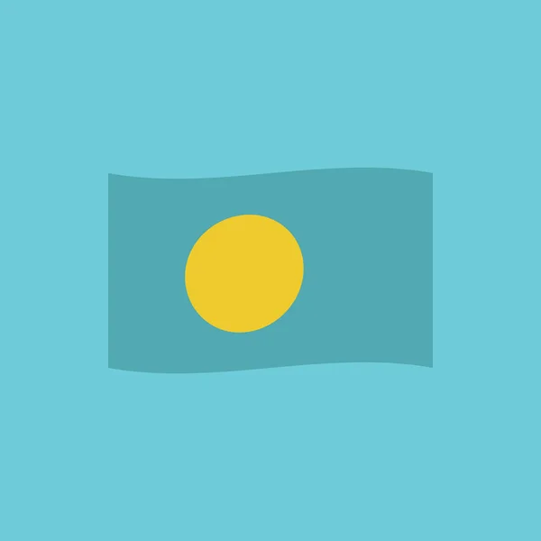 Palau Flagge Symbol Flachem Design Unabhängigkeitstag Oder Nationalfeiertag Konzept — Stockvektor