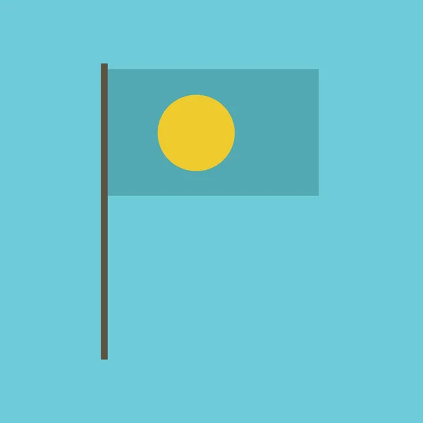 Ikon Bendera Palau Dalam Desain Datar Hari Kemerdekaan Atau Hari - Stok Vektor