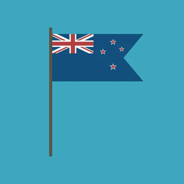 Icono Bandera Nueva Zelanda Diseño Plano Día Independencia Concepto Día — Vector de stock