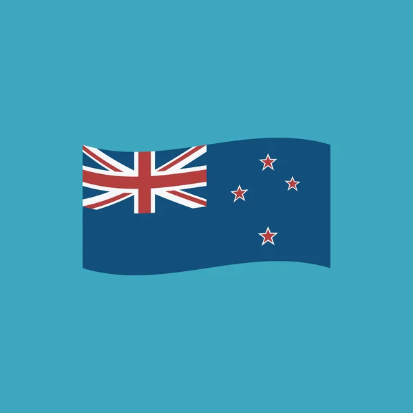 Icono Bandera Nueva Zelanda Diseño Plano Día Independencia Concepto Día — Vector de stock