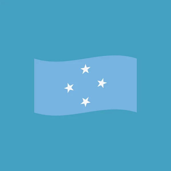 Icono Bandera Micronesia Diseño Plano Día Independencia Concepto Día Fiesta — Archivo Imágenes Vectoriales