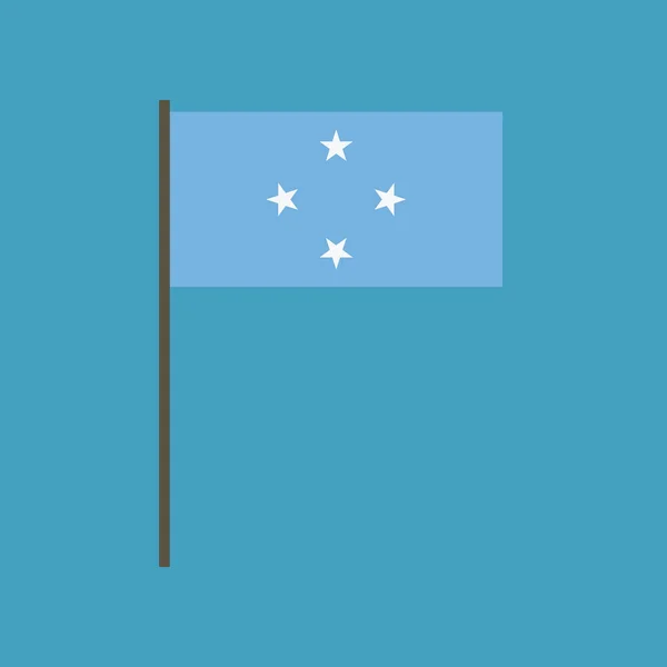 Icono Bandera Micronesia Diseño Plano Día Independencia Concepto Día Fiesta — Vector de stock