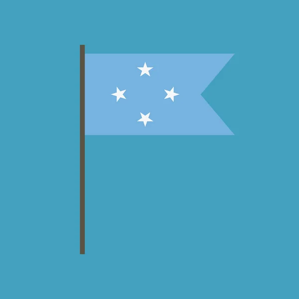 フラットなデザインでミクロネシアの旗のアイコン 独立記念日や国立の日ホリデイ コンセプト — ストックベクタ