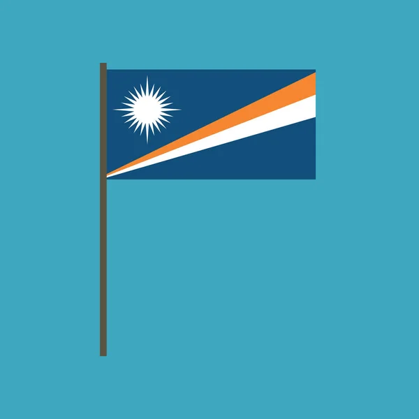 Маршаллові Острови Значок Прапорця Плоский Дизайн День Незалежності Або Національний — стоковий вектор