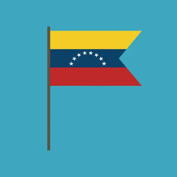 Venezuelas Flagg Ikon Platt Design Självständighetsdagen Eller National Dag Semester — Stock vektor