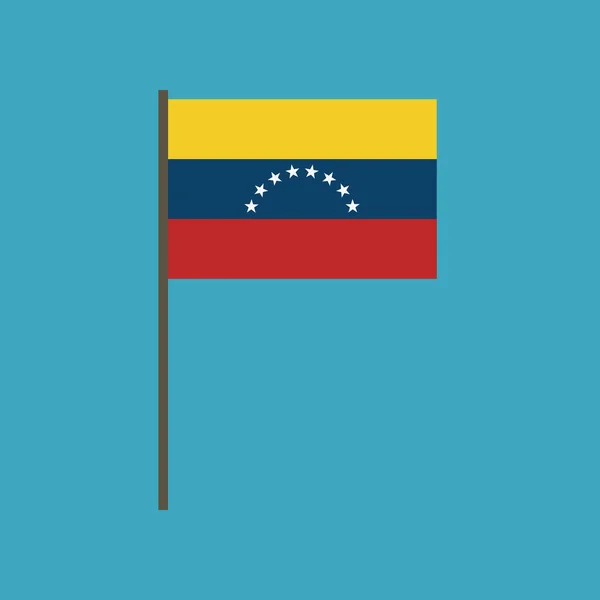 Bandera Venezuela Icono Diseño Plano Día Independencia Concepto Día Fiesta — Vector de stock