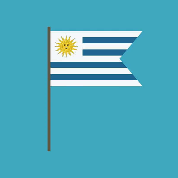 Uruguay Zászló Ikonra Lapos Design Függetlenség Napja Vagy Nemzeti Nap — Stock Vector