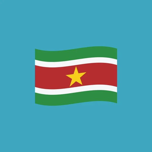 Ikona Příznaku Surinam Plochý Design Den Nezávislosti Nebo Národní Den — Stockový vektor