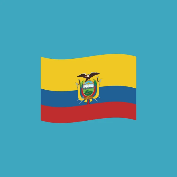 Ecuador Flagge Symbol Flachem Design Unabhängigkeitstag Oder Nationalfeiertag Konzept — Stockvektor