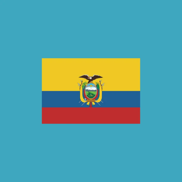 Ecuador Flagge Symbol Flachem Design Unabhängigkeitstag Oder Nationalfeiertag Konzept — Stockvektor