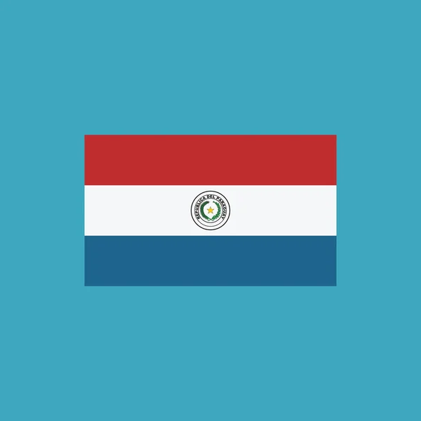 Bandera Paraguay Icono Diseño Plano Día Independencia Concepto Día Fiesta — Vector de stock