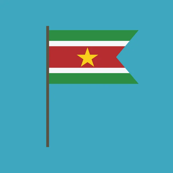 Icono Bandera Surinam Diseño Plano Día Independencia Concepto Día Fiesta — Vector de stock