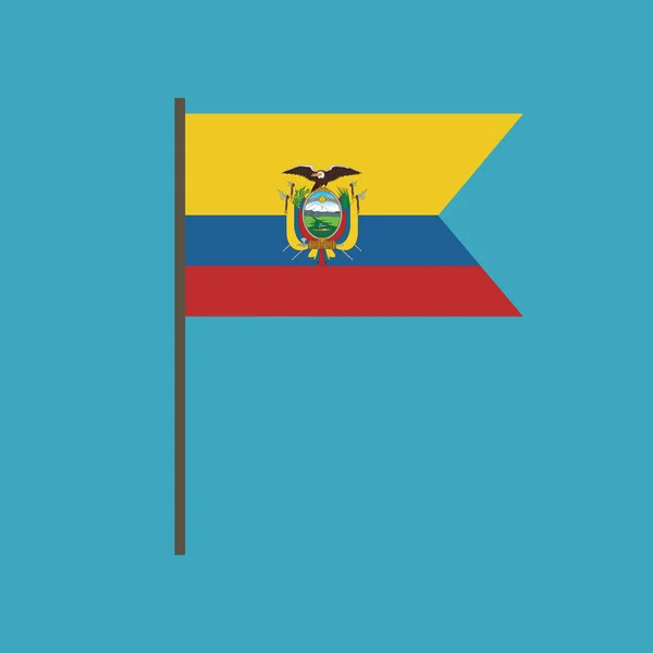 Ecuador Flagge Symbol Flachem Design Unabhängigkeitstag Oder Nationalfeiertag Konzept — Stockvektor