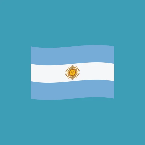 Bandera Argentina Icono Diseño Plano Día Independencia Concepto Día Fiesta — Archivo Imágenes Vectoriales