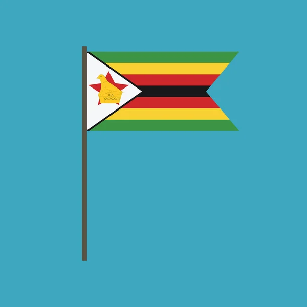 Icona Bandiera Zimbabwe Design Piatto Giorno Indipendenza Concetto Festa Nazionale — Vettoriale Stock