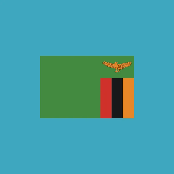 Icona Bandiera Zambia Design Piatto Giorno Indipendenza Concetto Festa Nazionale — Vettoriale Stock