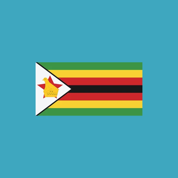 Zimbabwe Vlagpictogram Platte Ontwerp Independence Day Nationale Dag Concept Vakantie — Stockvector