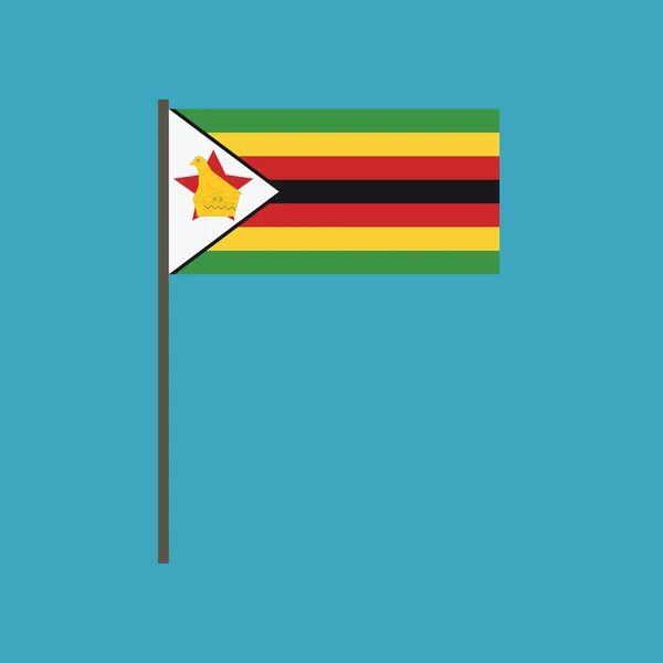 Zimbabwe Vlagpictogram Platte Ontwerp Independence Day Nationale Dag Concept Vakantie — Stockvector