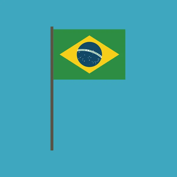 フラットなデザインでブラジルの旗のアイコン 独立記念日や国立の日ホリデイ コンセプト — ストックベクタ
