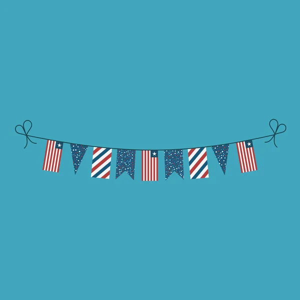 Decorations bunting flags for Liberia national day holiday in flat design. Independence day or National day holiday concept.