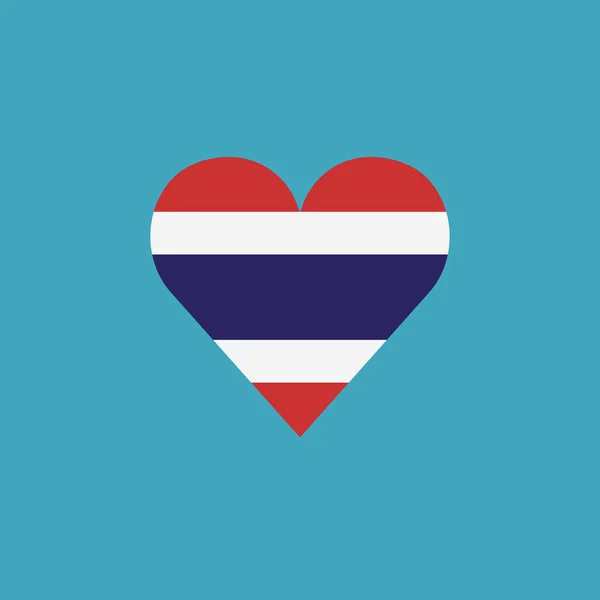 Thaiföld Zászló Ikon Egy Szív Alakú Lapos Design Függetlenség Napja — Stock Vector