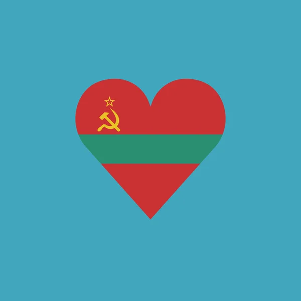 Transnistrien Flagge Herzform Flachem Design Unabhängigkeitstag Oder Nationalfeiertag Konzept — Stockvektor