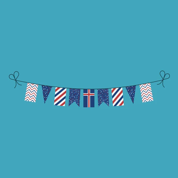 Украшения Флаги Исландского Национального Праздника Плоском Дизайне День Независимости Праздничная — стоковый вектор