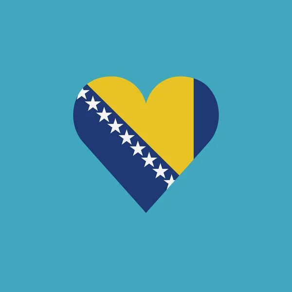 Die Flagge Von Bosnien Und Herzegowina Herzform Flachem Design Unabhängigkeitstag — Stockvektor
