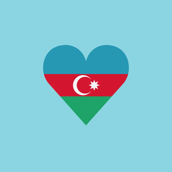 Ázerbájdžánská Vlajka Tvaru Srdce Plochém Provedení Den Nezávislosti Nebo Koncepce — Stockový vektor